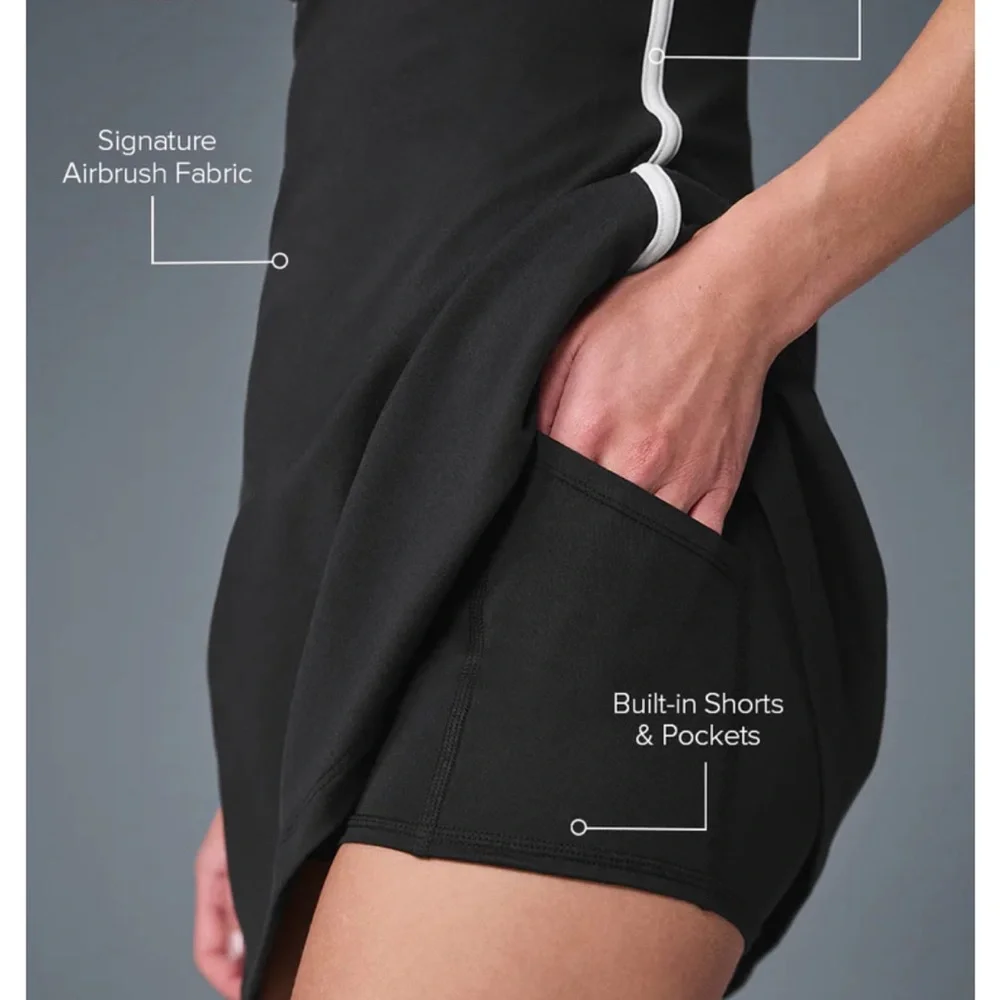 NWT ALO Yoga Airbrush Streamlined Dress in Black/White Size XS - Picture 4 of 7